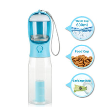 Load image into Gallery viewer, Portable Cat Dog Water Bottle Food Feeder Drinker Poop Dispenser 3 In 1 Leak-proof Multifunctional Dog Water Bottle Pet Products
